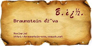 Braunstein Éva névjegykártya